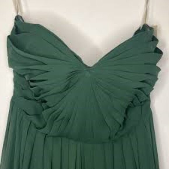 JENNY Yoo collection Emmie Forest Green chiffon convertible dress size 10 - Picture 2 of 6